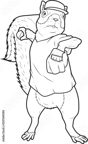 Squirrel Baseball Baseball glove Animal Vector Graphic Art Illustration