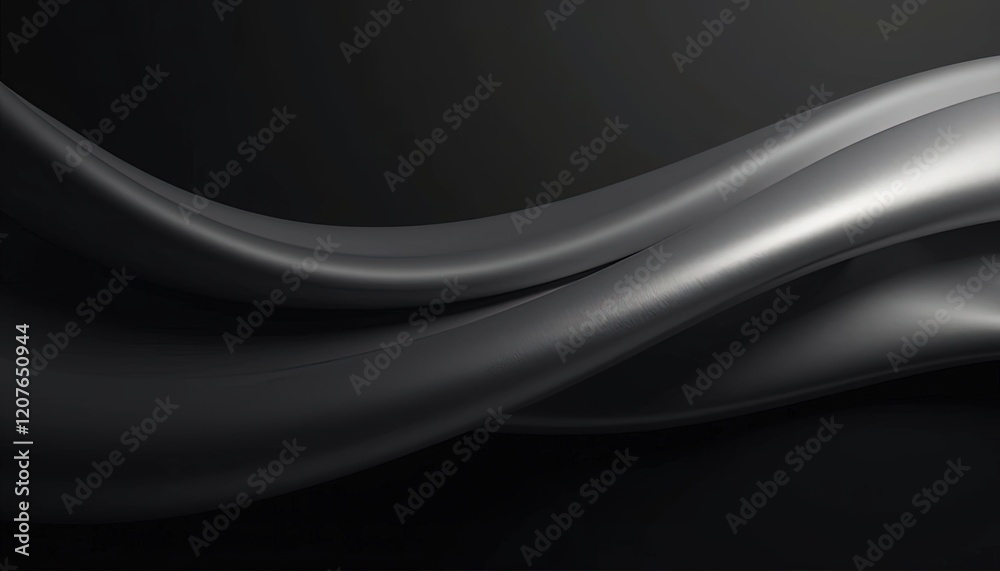 Monochrome black and silver abstract wave background with a sleek metallic finish Monochrome black and silver abstract wave background with a sleek metallic finish