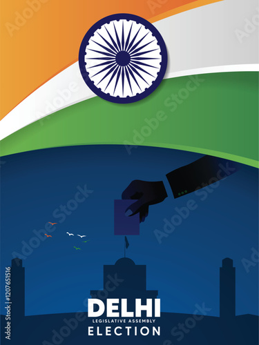 2025 Delhi Legislative Assembly election vector poster