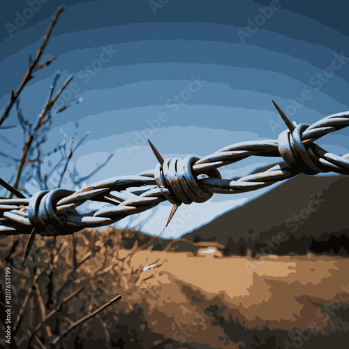 barbed wire vector for graphic design 