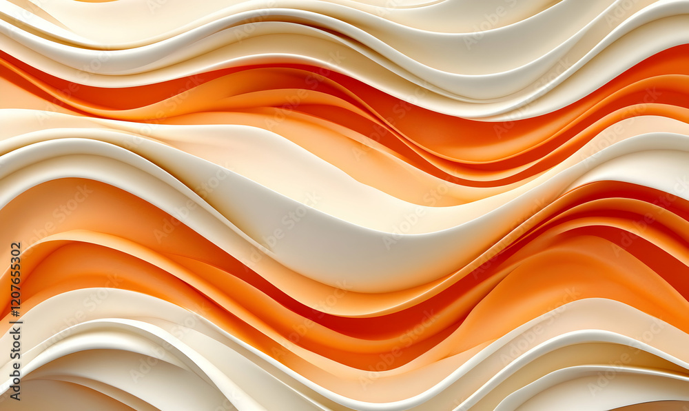 Obraz premium Orange cream waves abstract background design