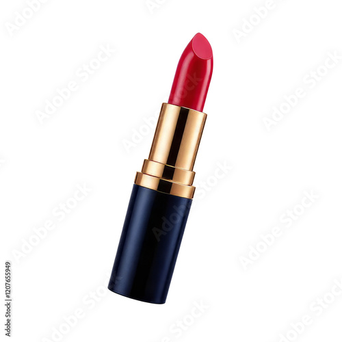 Red and gold lipstick with transparent background and white circles