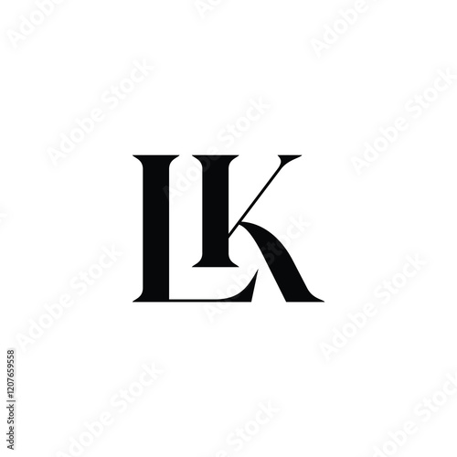 LK monogram logo design letter text name symbol monochrome logotype alphabet character simple logo