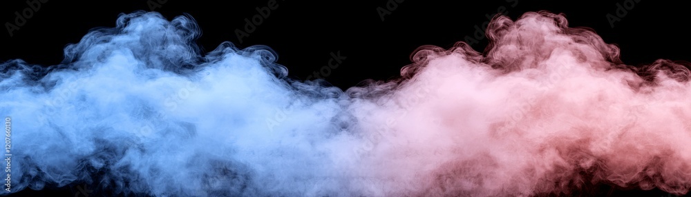 Abstract Blue and Pink Smoke Cloudscape Horizontal Composition, Black Background, Vapor Concept, Smoke Photography Smoke, Vapor Abstract Blue and Pink Smoke Cloudscape Horizontal Composition, Black Background, Vapor Concept, Smoke Photography Smoke, Vapor