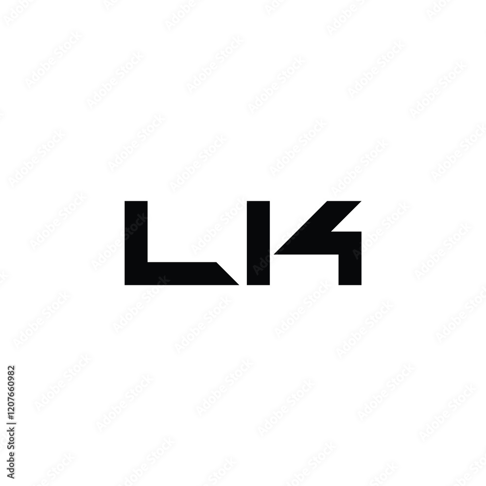 Obraz premium LK monogram logo design letter text name symbol monochrome logotype alphabet character simple logo