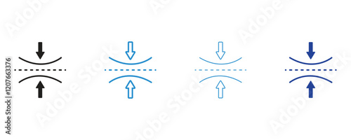 Elastic liner icon vector set, resilience material icon vector set, elasticity vector icon set isolated on white background.