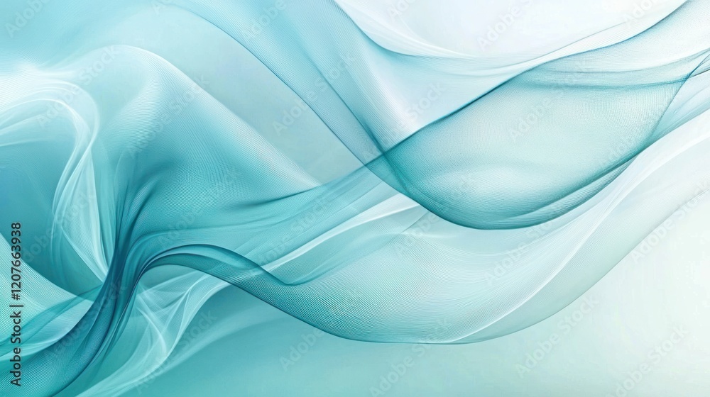 Abstract Teal Wave Swirls: A Serene Digital Art Abstract Teal Wave Swirls: A Serene Digital Art