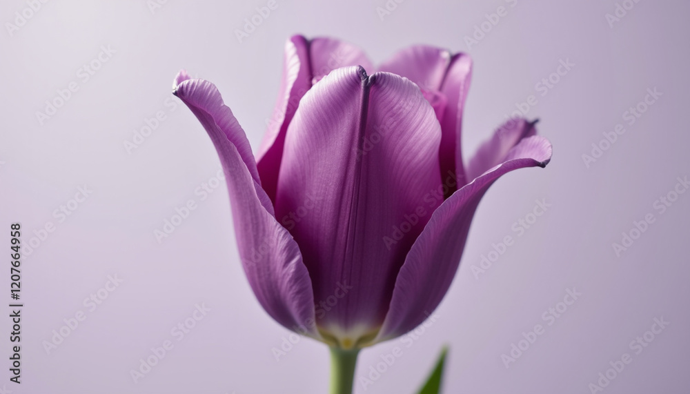 Beautiful close-up of a purple tulip on a soft pastel background Beautiful close-up of a purple tulip on a soft pastel background