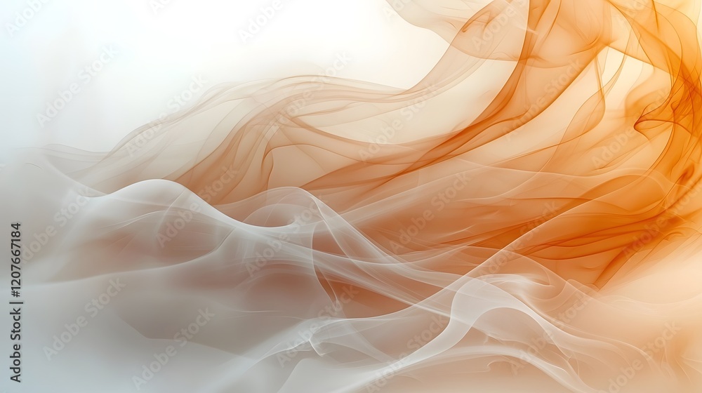 Captivating abstract image showcasing the graceful patterns and flowing lines of warm drifting smoke on a serene white background creating a calming and ethereal aesthetic Captivating abstract image showcasing the graceful patterns and flowing lines of warm drifting smoke on a serene white background creating a calming and ethereal aesthetic