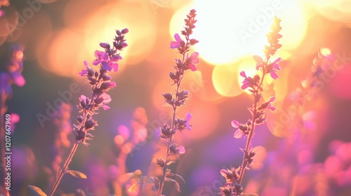 Vibrant sunset-colored bokeh with gradient oranges, pinks, and purples, radiant warmth