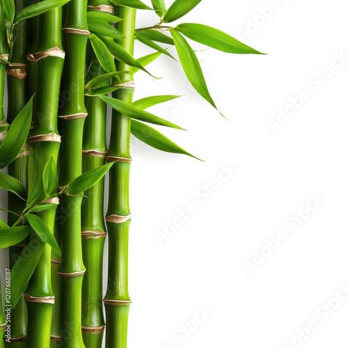 A row of bamboo plants with green leaves and brown tips