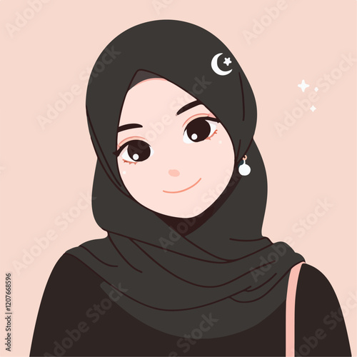 hijab girl character illustration