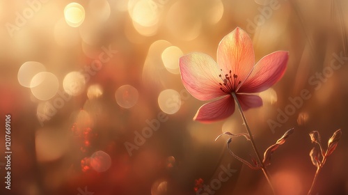 Warm-toned golden bokeh with faint red accents, sophisticated elegance, soft blur 