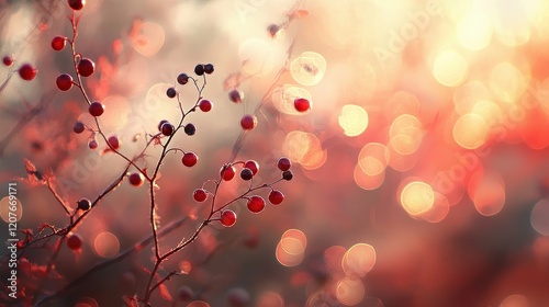 Warm-toned golden bokeh with faint red accents, sophisticated elegance, soft blur 