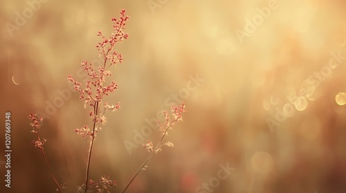Warm-toned golden bokeh with faint red accents, sophisticated elegance, soft blur 