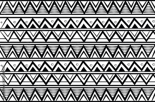 Pacific Hand-drawn Design Pattern Textures_Black and White