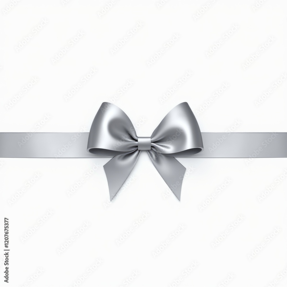 Elegant Silver Ribbon and Bow Decoration Elegant Silver Ribbon and Bow Decoration