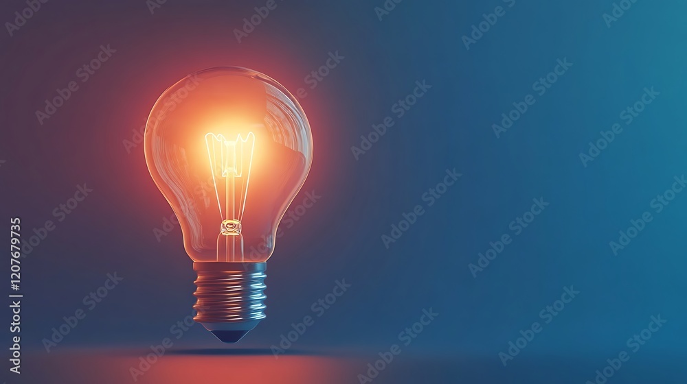 Glowing lightbulb on blue background. (1) Glowing lightbulb on blue background. (1)
