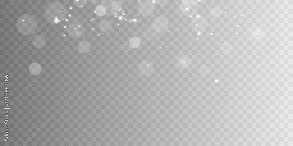 Light abstract glowing bokeh highlights. Light bokeh effect isolated on transparent background. The Christmas background shines from the dust. Light abstract glowing bokeh highlights. Light bokeh effect isolated on transparent background. The Christmas background shines from the dust.
