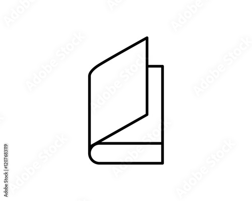 Clean, minimalist line art icon of an open book. Perfect for websites, apps, or educational materials needing a simple, modern design.  Versatile and easily adaptable to various branding styles.