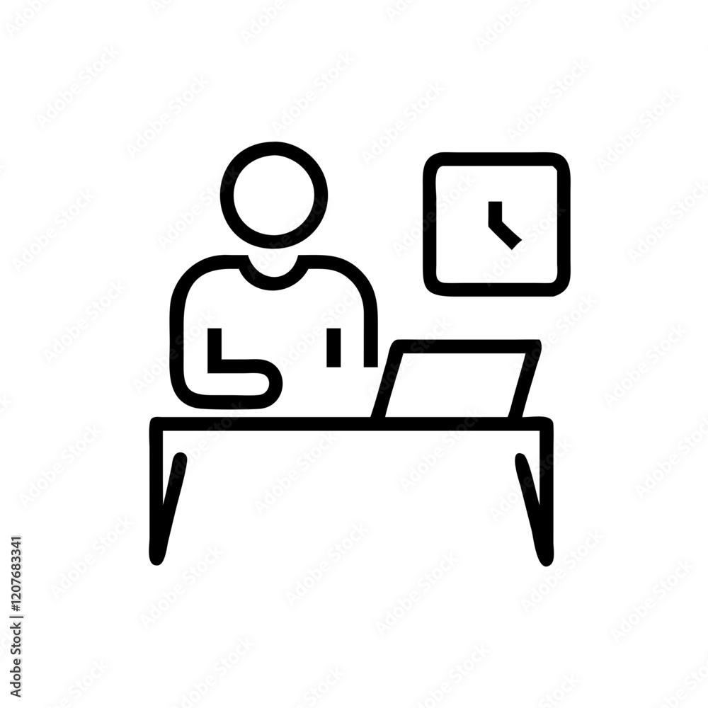 Office Work, Productivity, and Desk Icon – Premium Vector Graphics for Professional Projects Office Work, Productivity, and Desk Icon – Premium Vector Graphics for Professional Projects
