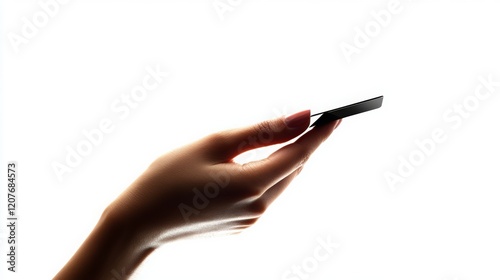 Hand Holding Credit Card Isolated on White Background