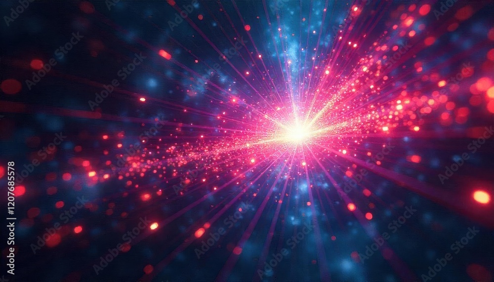 Naklejka premium Dynamic cosmic explosion abstract space digital art vibrant colors cinematic perspective energy and light
