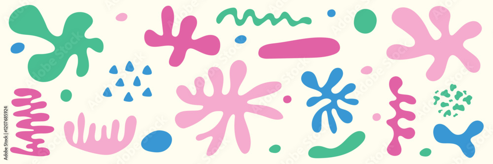 Set of hand drawn organic shapes. Design with abstract elements. Vector illustration Set of hand drawn organic shapes. Design with abstract elements. Vector illustration