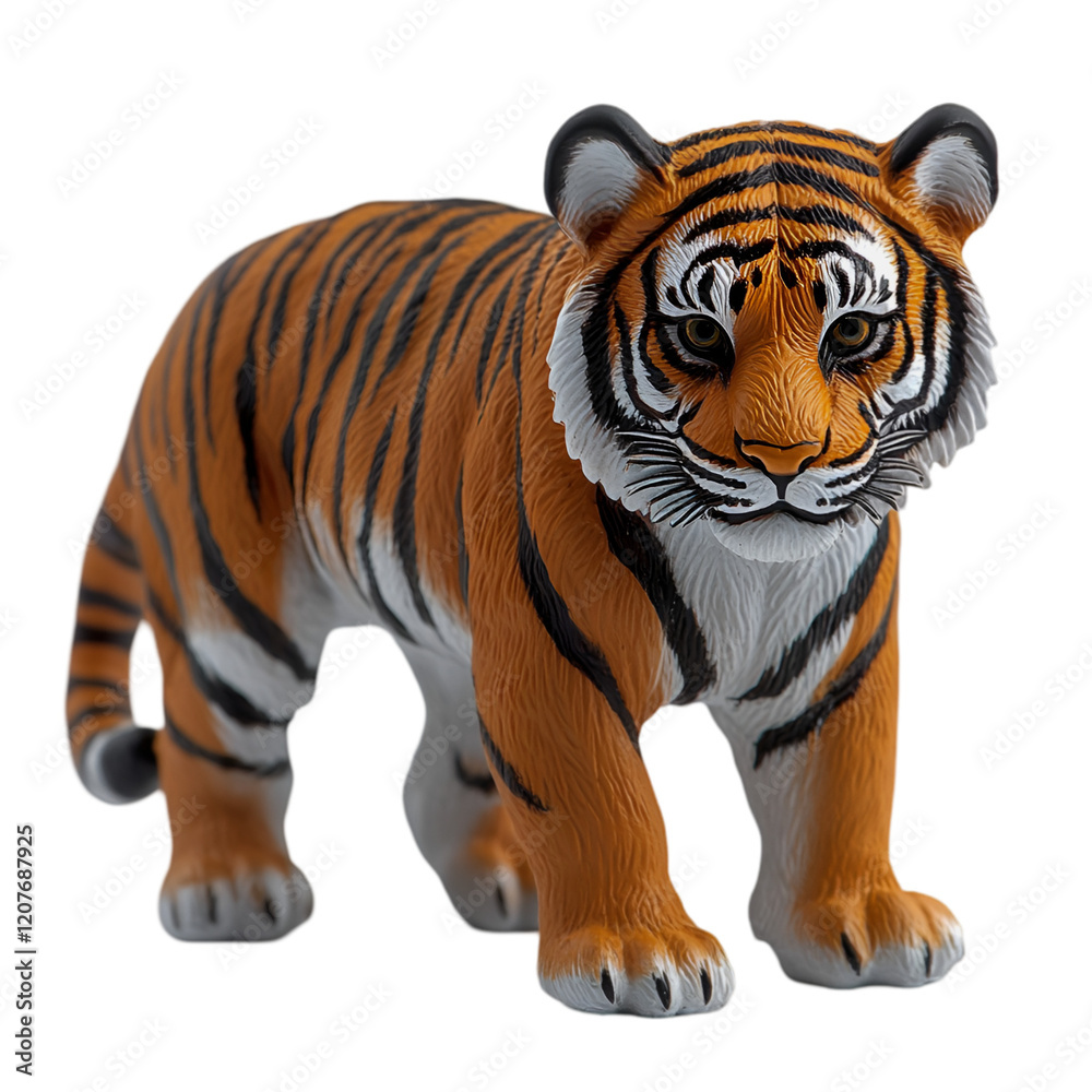 Naklejka premium 3d tiger with a funny face isolated