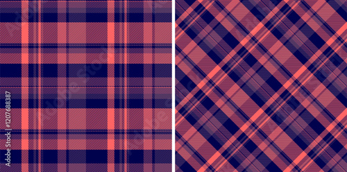 Fabric pattern texture of textile background seamless with a vector plaid check tartan. Set in gradient colors for vogue fashion trends in the season.