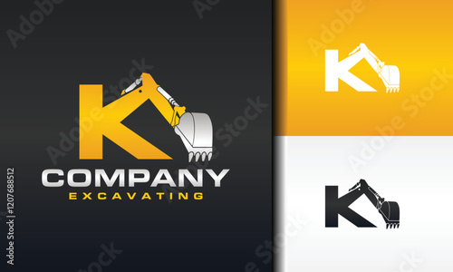 letter K excavator logo