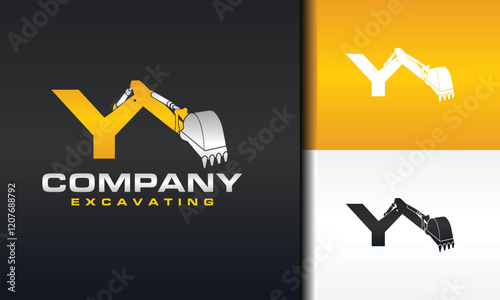 letter Y excavator logo
