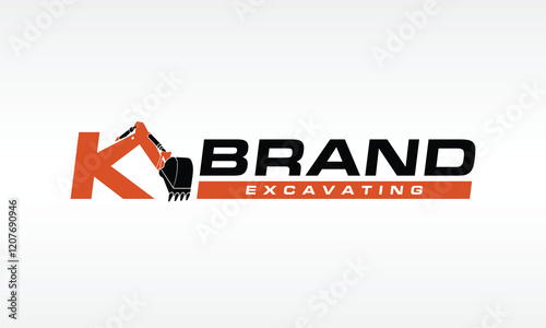 letter K excavator logo