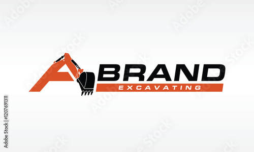 letter A excavator logo