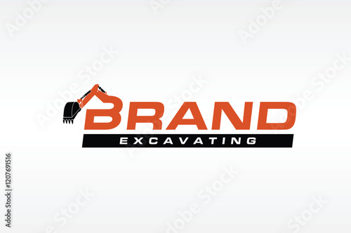 letter B excavator logo