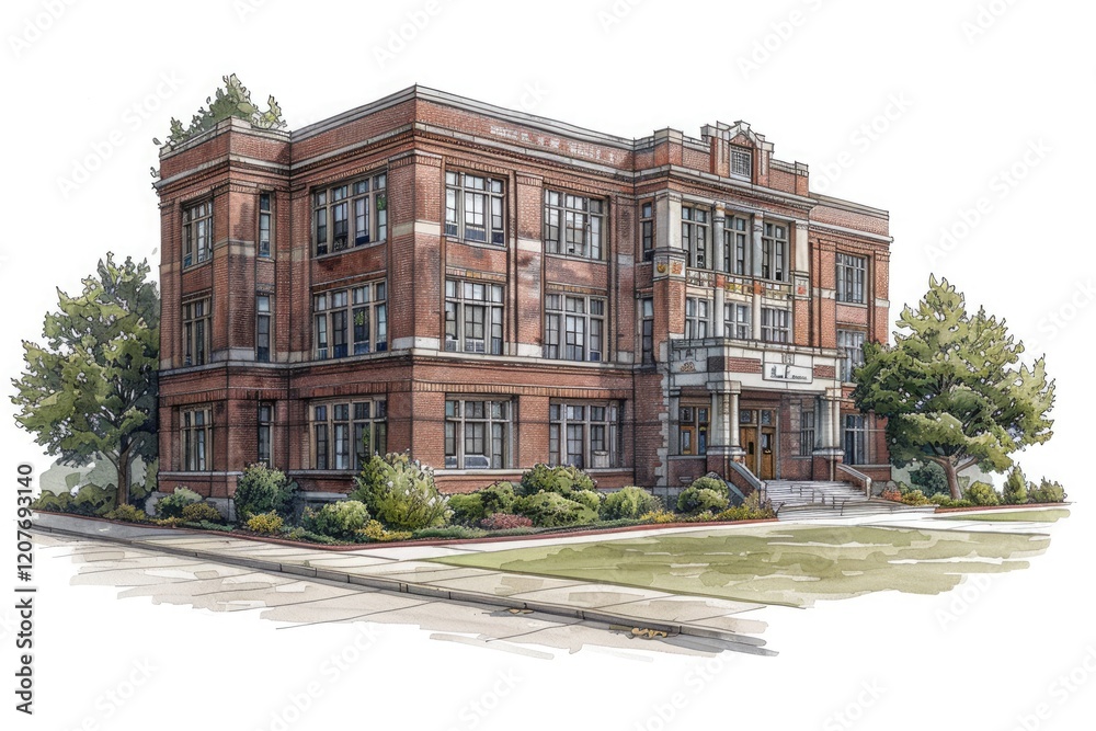 Naklejka premium High school camps cut out on a white background