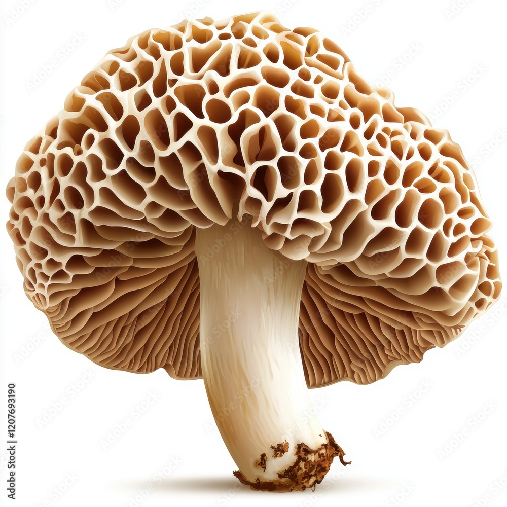 Detailed Close-up of a Unique Honeycomb Mushroom Structure