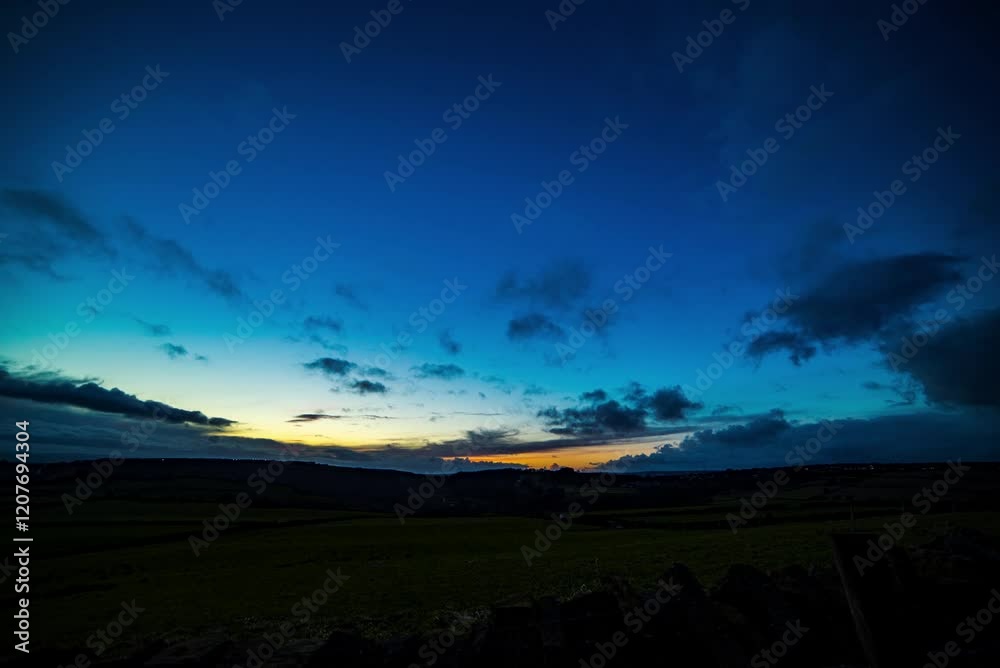 Timelapse of Cloudy Sunset Over Yorkshire Moors Timelapse of Cloudy Sunset Over Yorkshire Moors