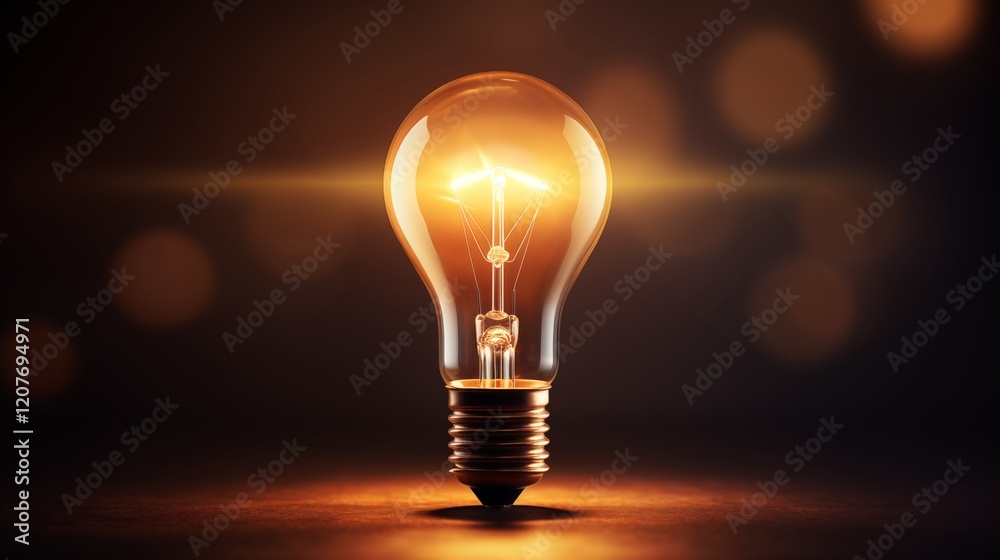 Symbol of a lightbulb turning on to represent an idea with ample space on the left or right side, soft light background,generative ai illustration Symbol of a lightbulb turning on to represent an idea with ample space on the left or right side, soft light background,generative ai illustration
