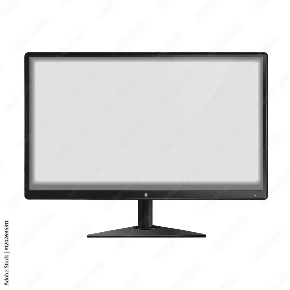 Isolated Black Computer Monitor on Transparent Background Isolated Black Computer Monitor on Transparent Background
