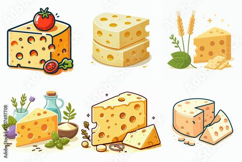 collection of cheese illustration