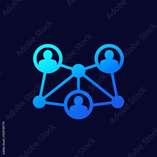 holacracy, decentralized management vector icon