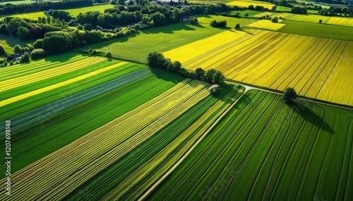 Photorealistic representation of country roads and rural nature. photo