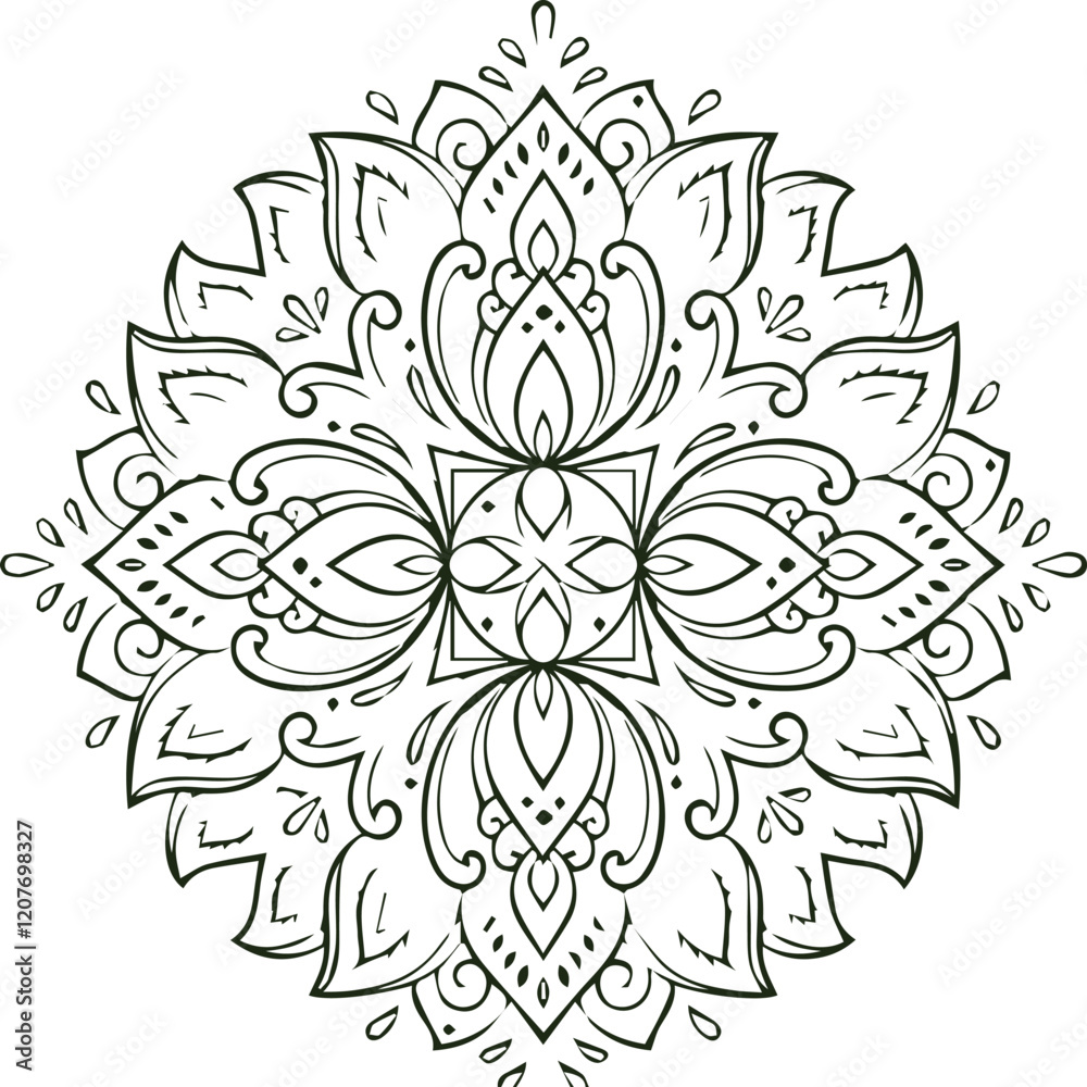 Beautiful flower art and mandala vector design Beautiful flower art and mandala vector design