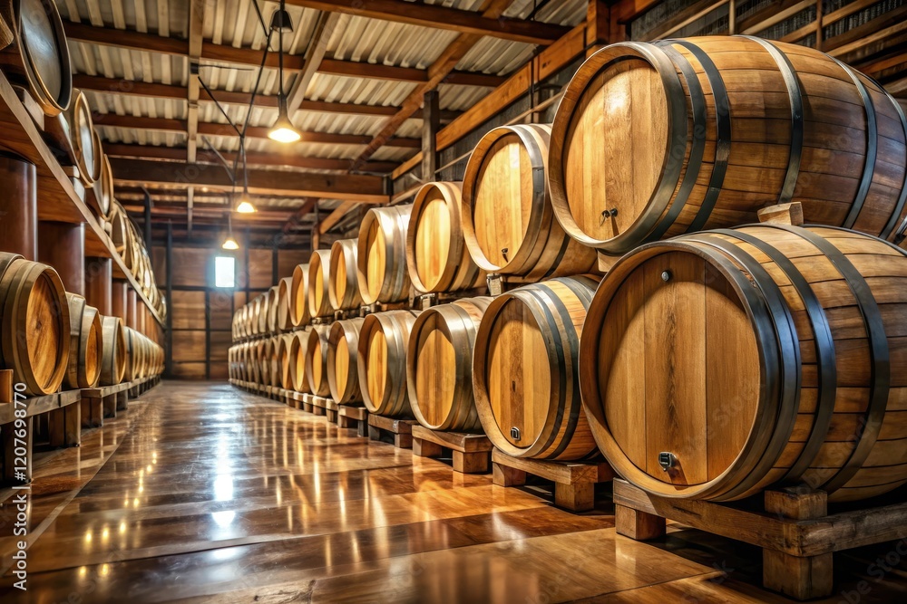 Brewery barrel aging process with beer barrels and oak staves, barrel, food science, cellaring Brewery barrel aging process with beer barrels and oak staves, barrel, food science, cellaring