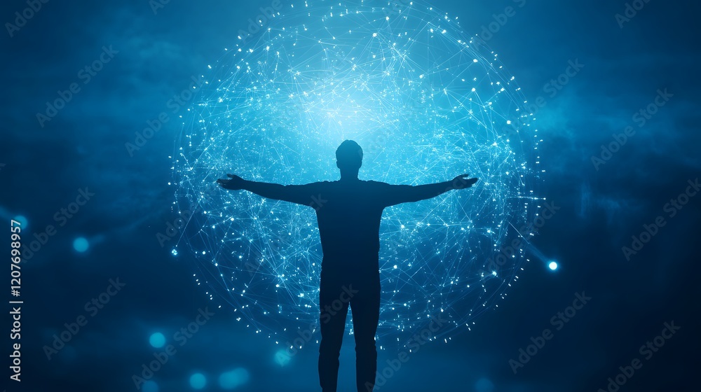 Person in futuristic Digital World
