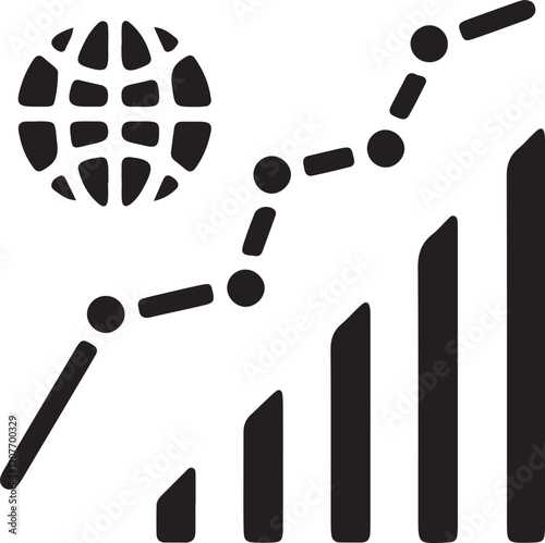 An illustration of an icon representing a global condition graph silhouette