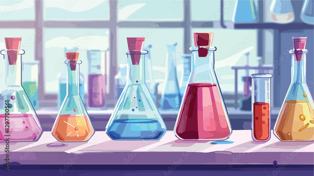 Professional Laboratory Glassware with Liquid for Scientific Analysis Professional Laboratory Glassware with Liquid for Scientific Analysis