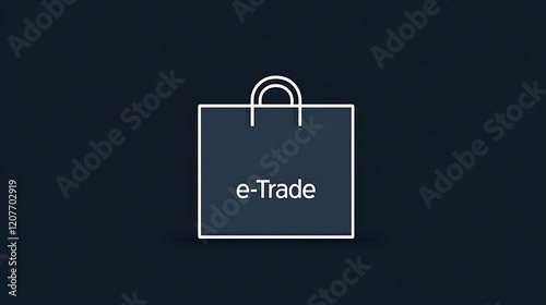 Minimalist Icon of a Shopping Package Representing E-Commerce and Trade, Perfect for Visuals Related to Online Retail and Digital Transactions photo