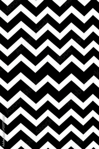 A black and white zigzag pattern featuring bold chevron shapes creating a striking visual contrast.